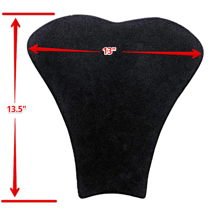 Kawasaki ZX6R Superbike Seat Base Pad with measurements on a white background
