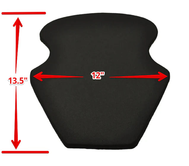 Kawasaki ZX10R 2006-2007 Super bike Tail Seat Pad with measurements on a white background